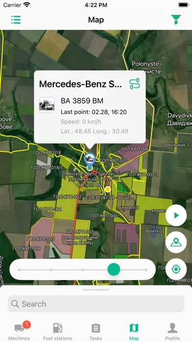 Screenshot di Telematics Cropwise Operations
