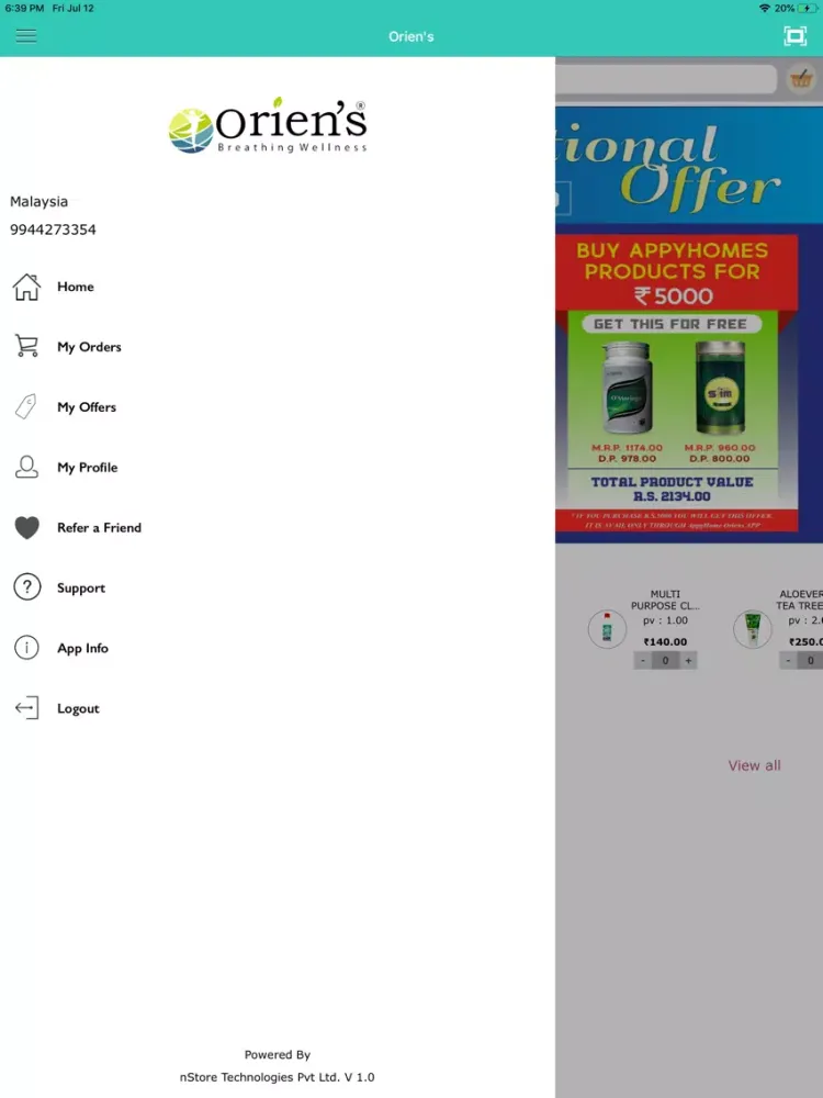 Capturas de tela do AppyHome Oriens iPad 