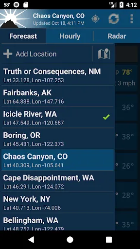 ภาพหน้าจอของ NOAA Weather Unofficial (Pro)