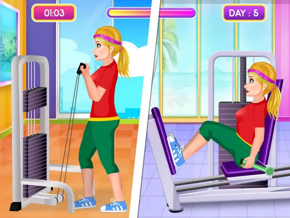 Fitness Girl Gym Workout iPad  Screenshots