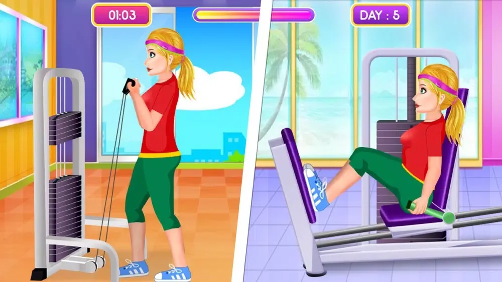Fitness Girl Gym Workout Screenshots