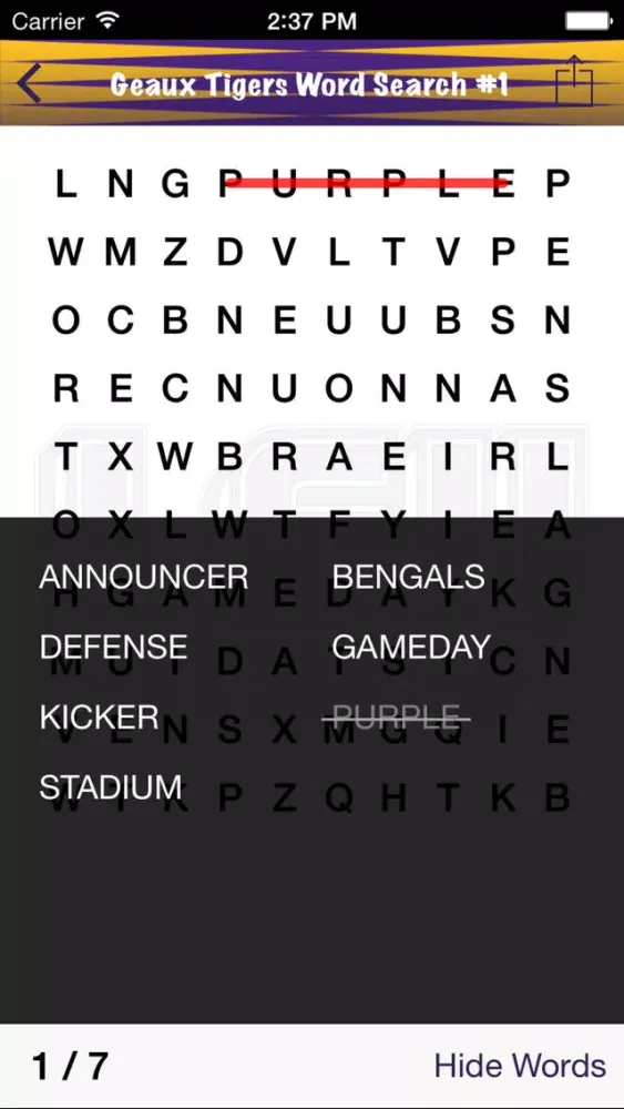 Geaux Tigers® Activities Screenshots