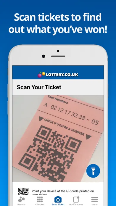 Capturas de tela do National Lottery Results