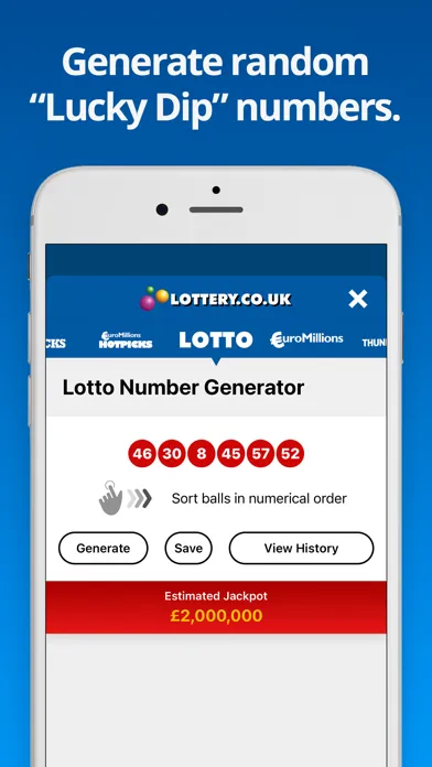 Capturas de tela do National Lottery Results