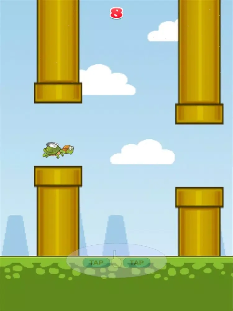 Tangkapan skrin Flappy Turtle HD iPad 