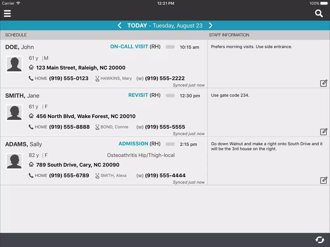 Homecare Mobile Tablet iPad  Screenshots