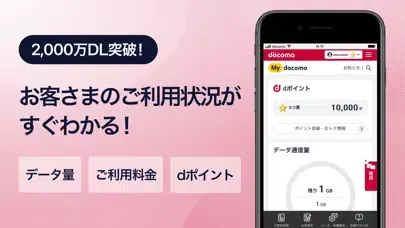 Tangkapan layar My docomo - 料金・通信量の確認