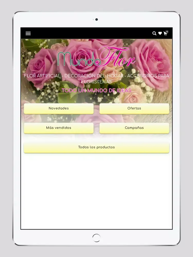 Tangkapan skrin Mundoflor iPad 