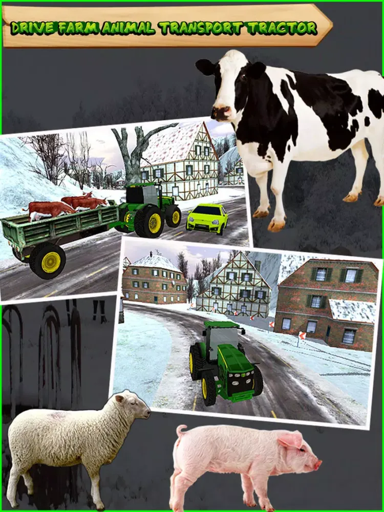 تصاویر Animal Delivery Tractor Trolley iPad 