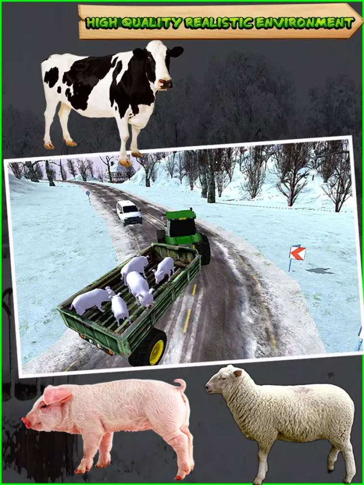 تصاویر Animal Delivery Tractor Trolley iPad 
