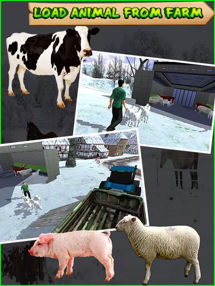 تصاویر Animal Delivery Tractor Trolley iPad 