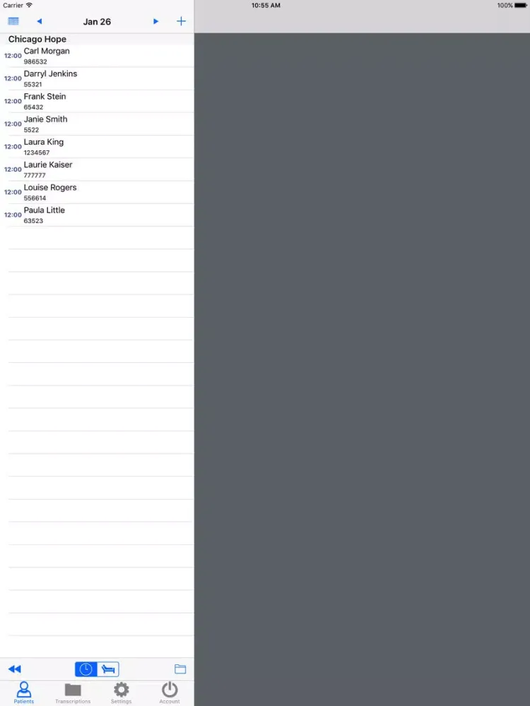 eScription RH Transcription iPad  سکرین شاٹس