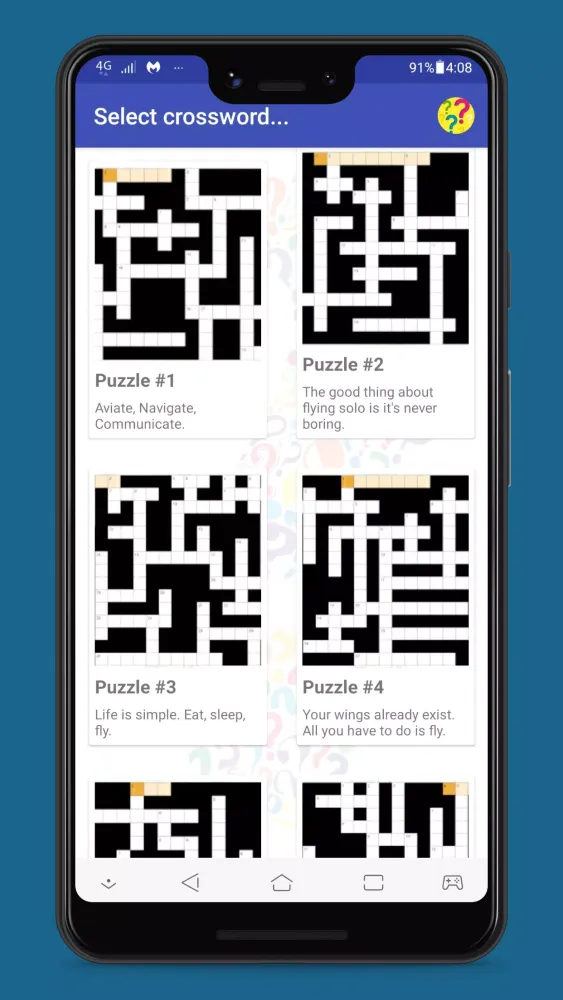 Captures d'écran de CrossWord Aviation Puzzle