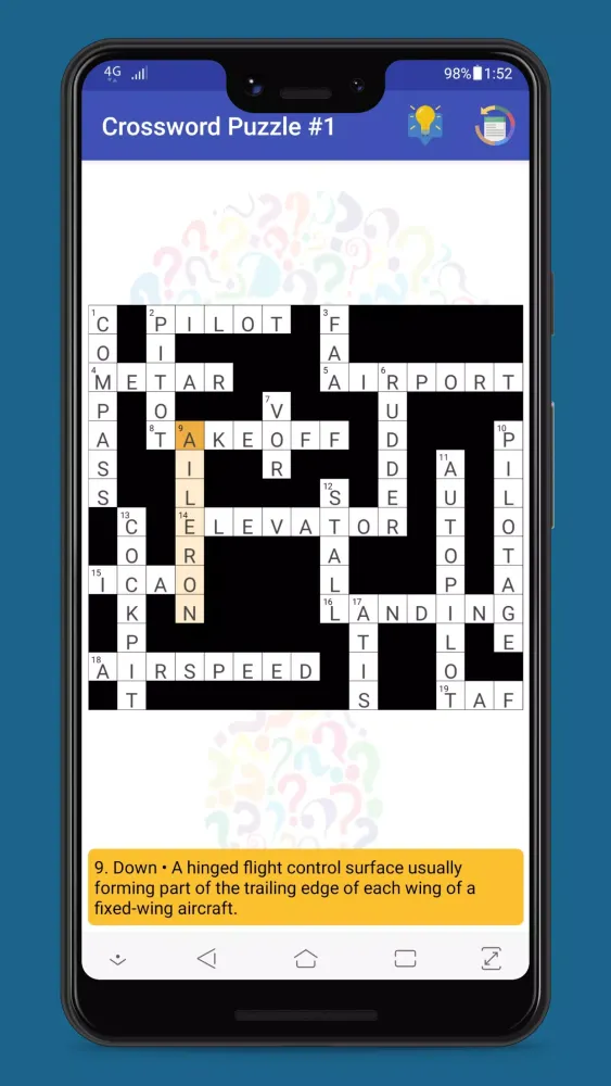 Captures d'écran de CrossWord Aviation Puzzle