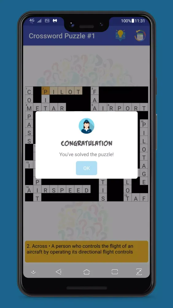 Captures d'écran de CrossWord Aviation Puzzle