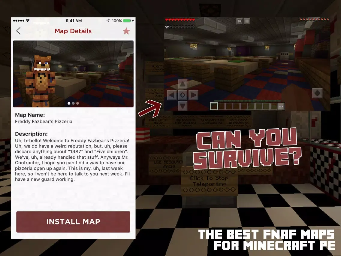 Tangkapan skrin FNAF Maps for Minecraft PE iPad 