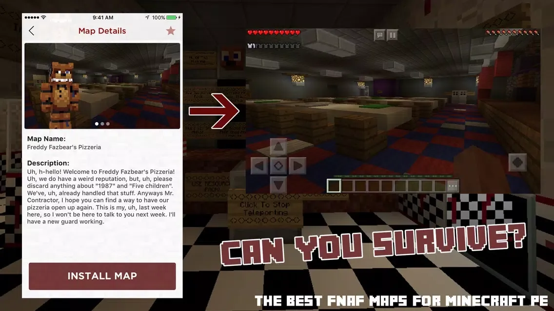 Tangkapan skrin FNAF Maps for Minecraft PE