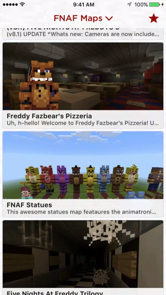 Tangkapan skrin FNAF Maps for Minecraft PE