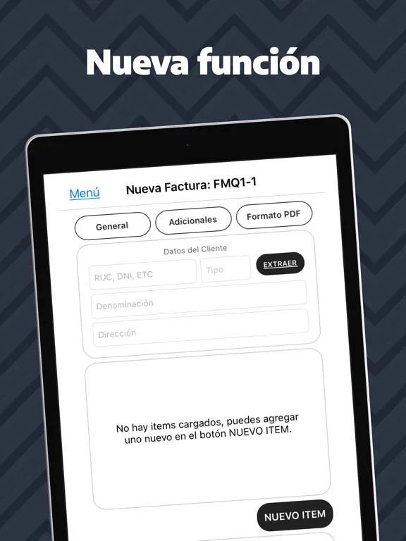Ảnh chụp màn hình của MaQui Facturación Electrónica iPad 