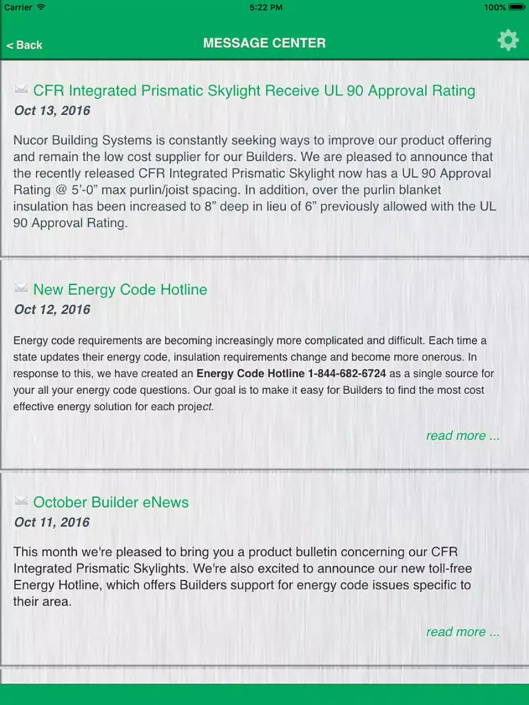 Capturas de pantalla de Nucor Building Systems Toolbox iPad 