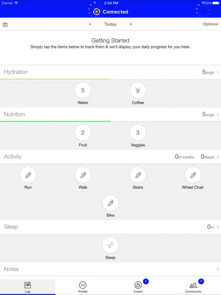 Capturas de tela do Connected Health and Wellness iPad 