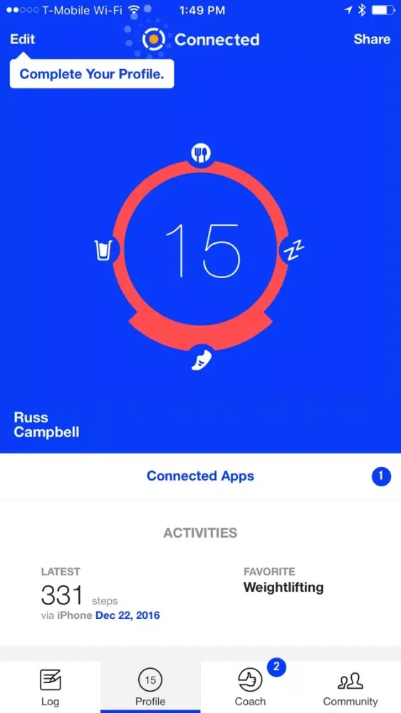 Capturas de tela do Connected Health and Wellness