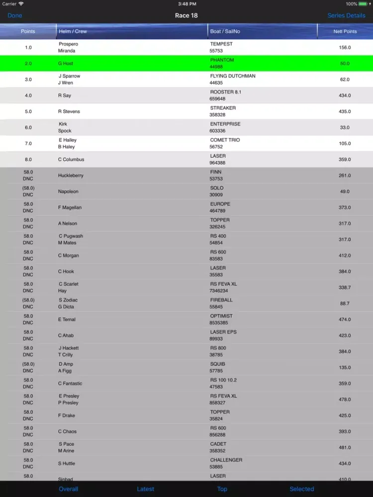 Zrzuty ekranu Get My Sailing Results Pro iPad 