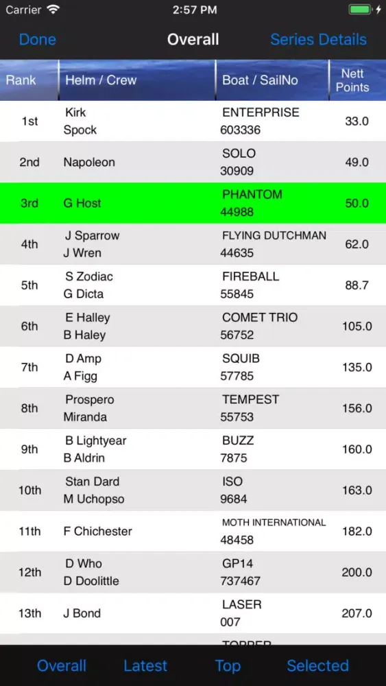 Zrzuty ekranu Get My Sailing Results Pro