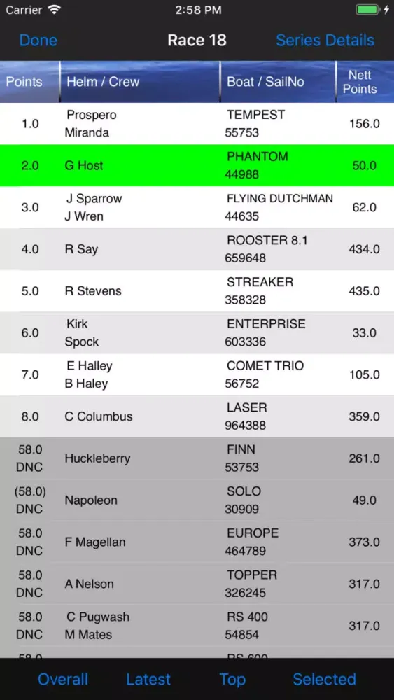 Zrzuty ekranu Get My Sailing Results Pro