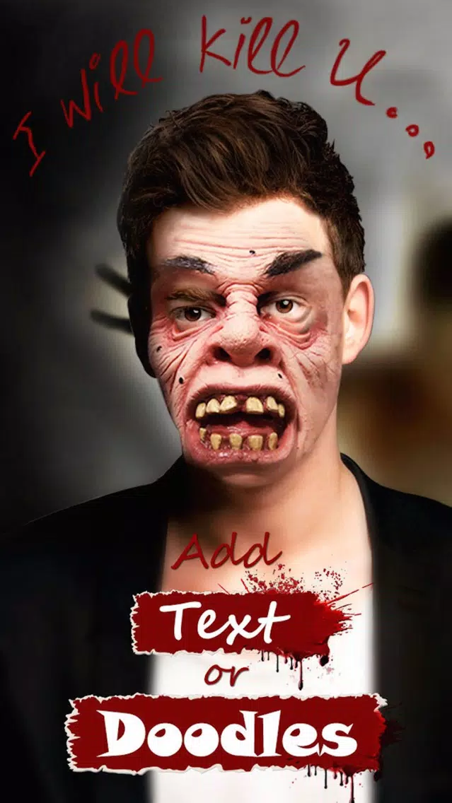 Screenshot di Zombie My Face - Get Zombified Face Effects,Filters,doodle & Stickers Photo Camera Booth Editor