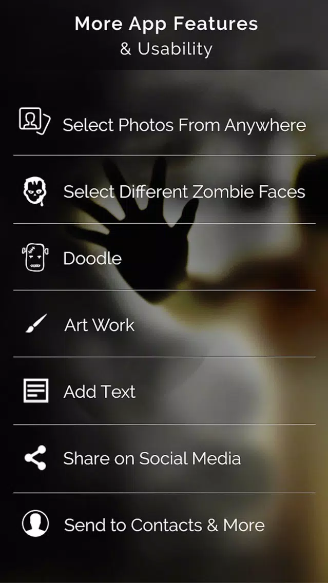 Screenshot di Zombie My Face - Get Zombified Face Effects,Filters,doodle & Stickers Photo Camera Booth Editor