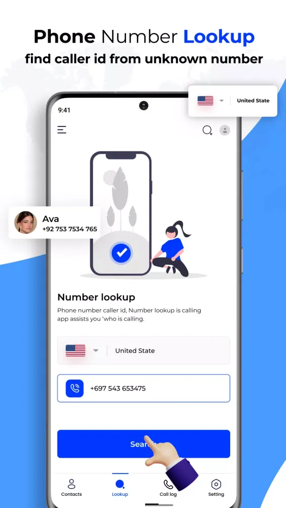 Tangkapan skrin Caller Name ID: Number Lookup
