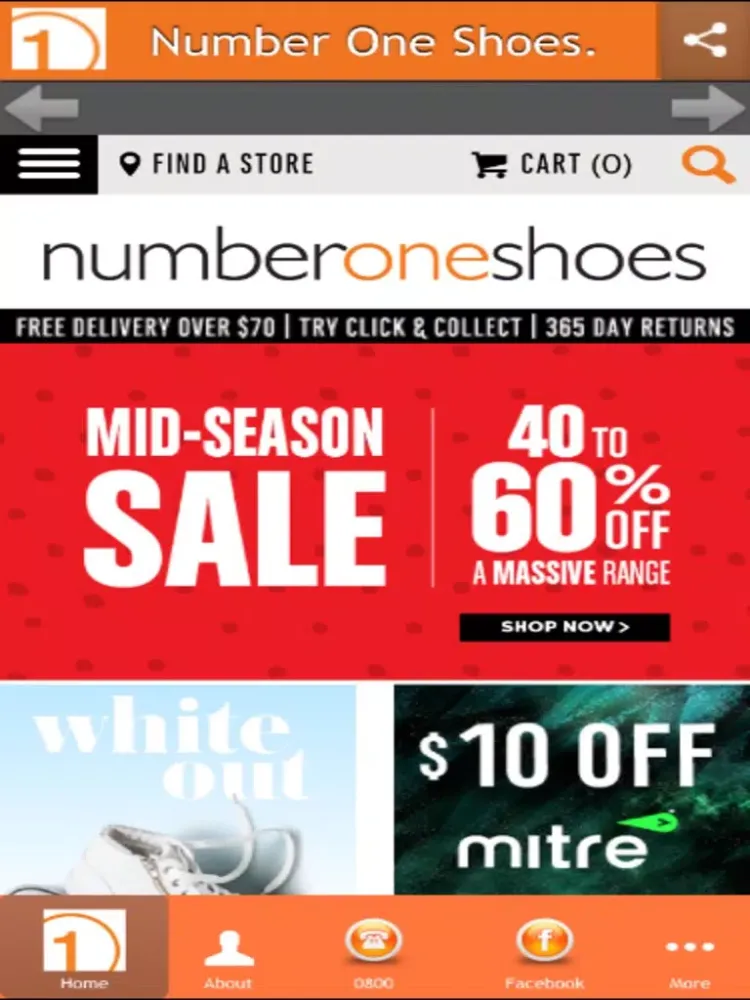 Ảnh chụp màn hình của Number One Shoes. iPad 