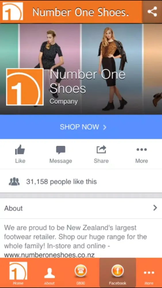 Ảnh chụp màn hình của Number One Shoes.