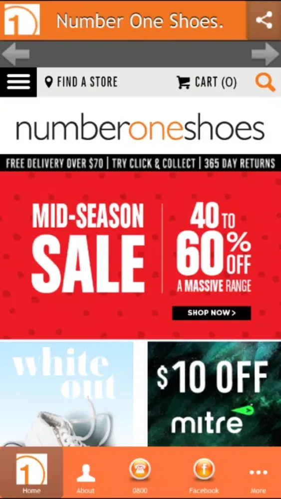Ảnh chụp màn hình của Number One Shoes.