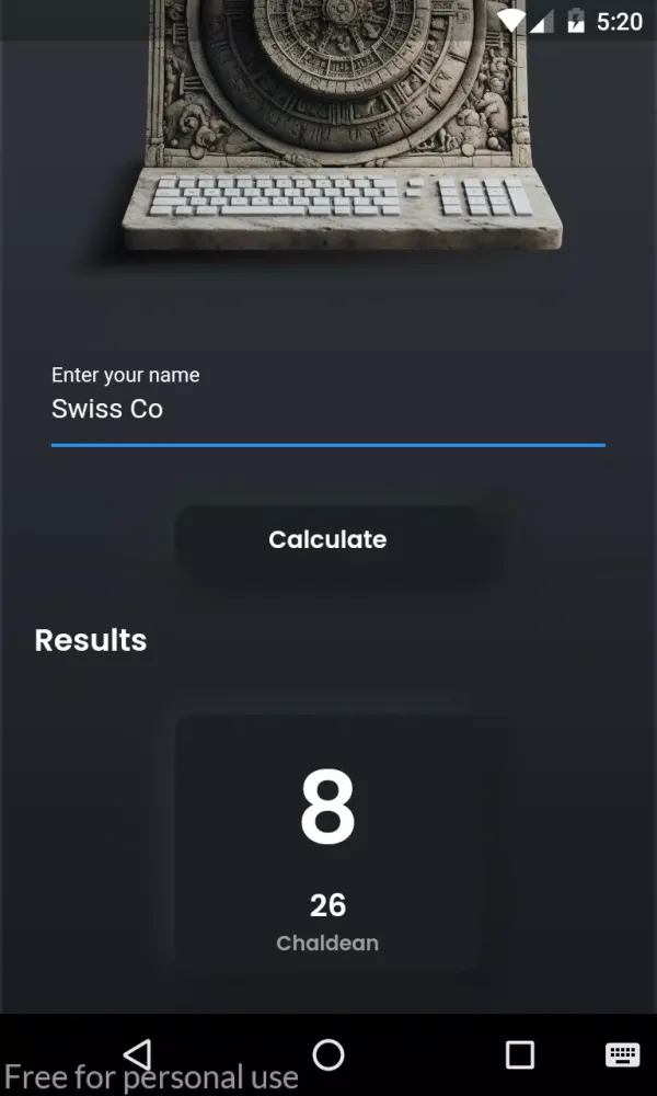 Chaldean Numerology Calculator 스크린샷