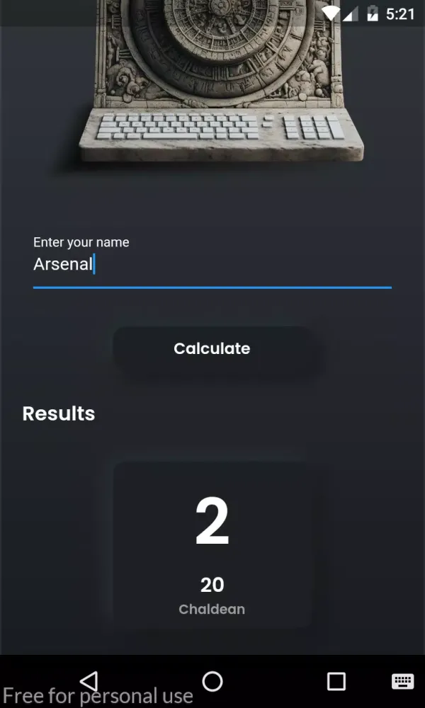 Chaldean Numerology Calculator 스크린샷