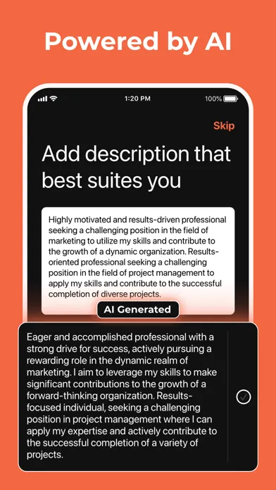 Ảnh chụp màn hình của Maseerah - AI Resume Builder