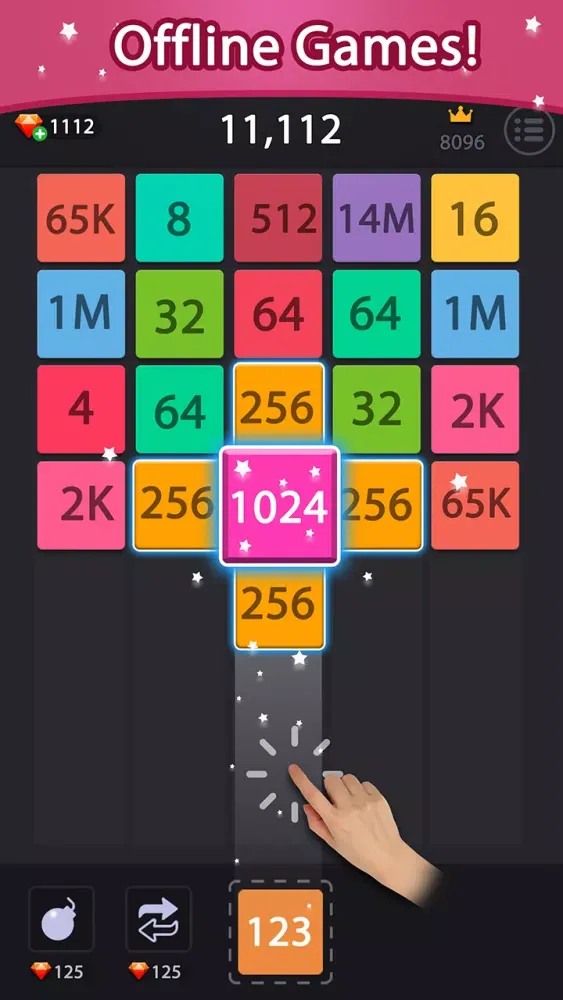 Merge block - 2048 puzzle game 스크린샷