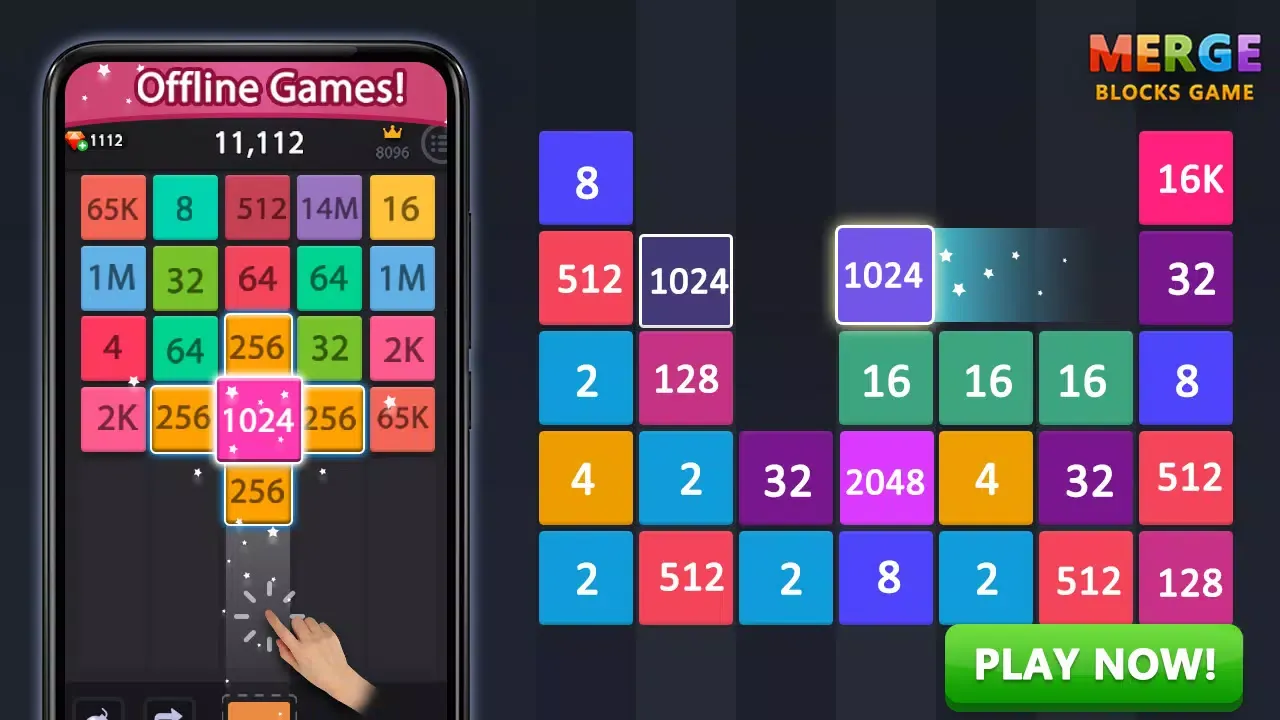 Merge block - 2048 puzzle game 스크린샷