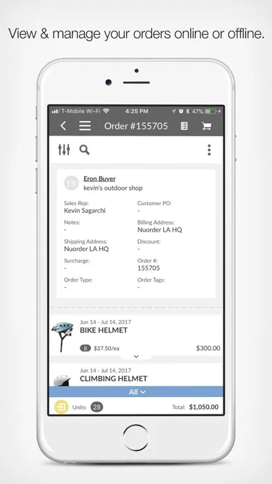Tangkapan layar NuORDER 4.0