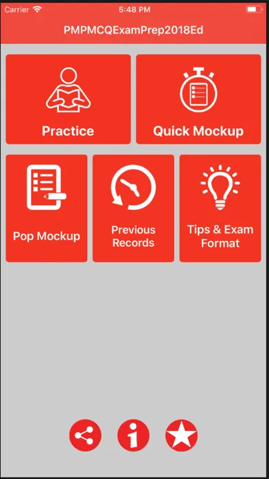 Tangkapan skrin PMP MCQ EXAM Prep Pro