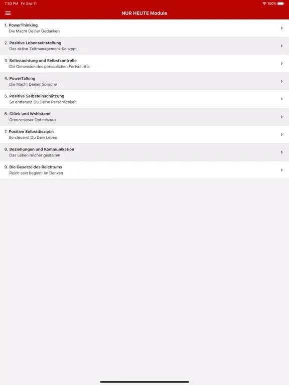 Ảnh chụp màn hình của NUR HEUTE Training iPad 