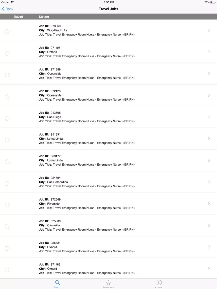 Captures d'écran de NurseJobs iPad 