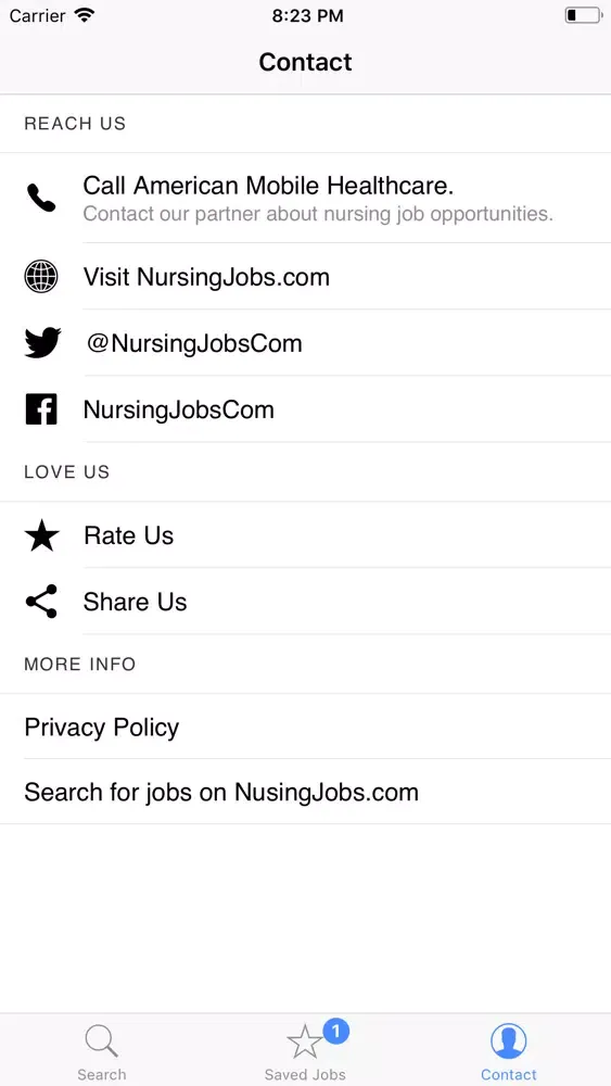 Captures d'écran de NurseJobs
