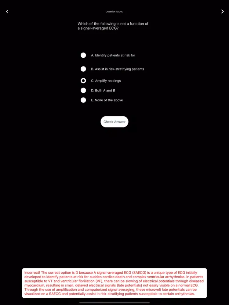 Capturas de tela do Medical Surgical Nursing Q&As iPad 