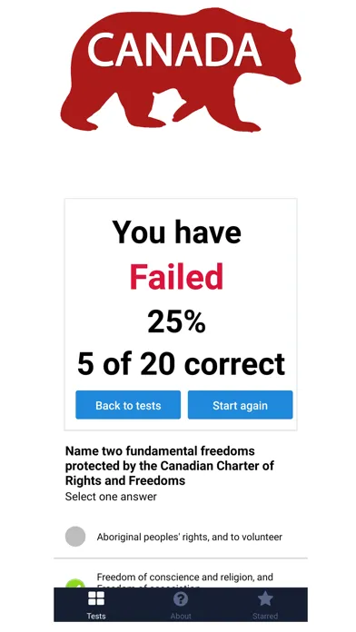 Zrzuty ekranu Canadian citizenship [TEST]