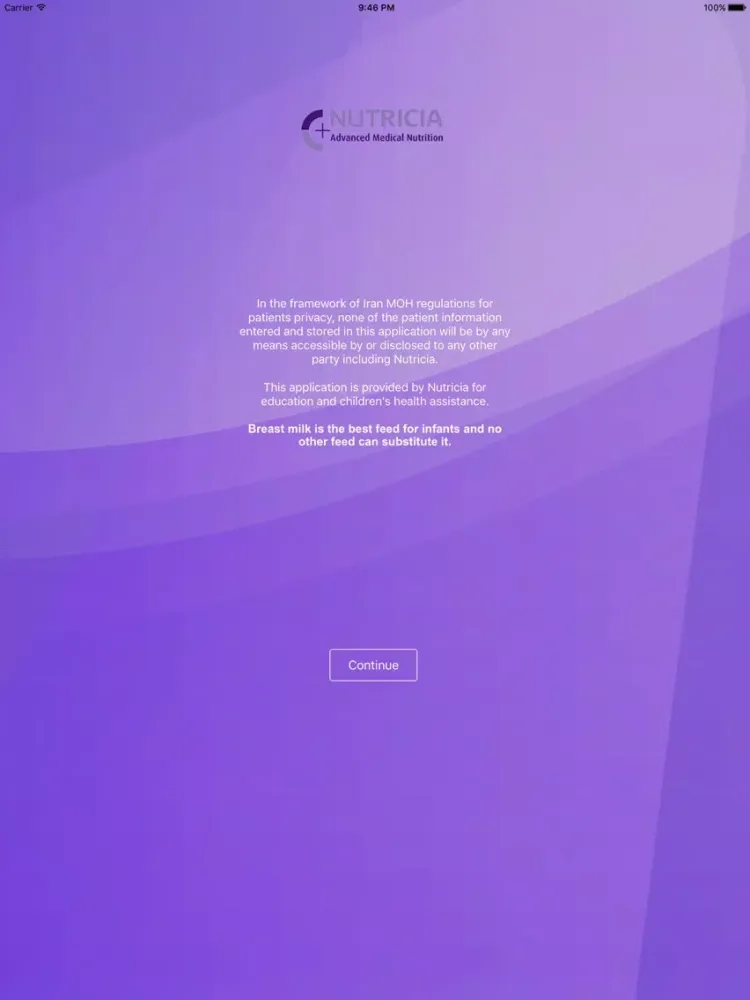 تصاویر Nutricia Percentile Calculator iPad 