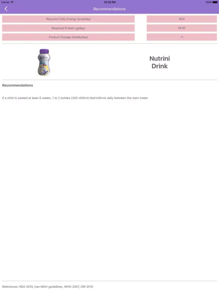 تصاویر Nutricia Percentile Calculator iPad 