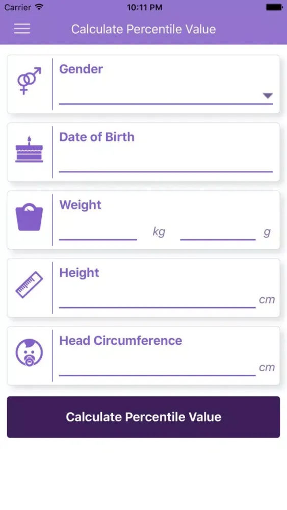 تصاویر Nutricia Percentile Calculator